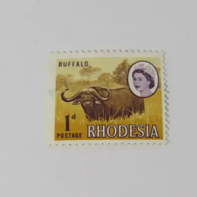 Rhodesia 1d Buffalo stamps - Single, normal stamp - block of 4, misformed face - Booklet, misformed