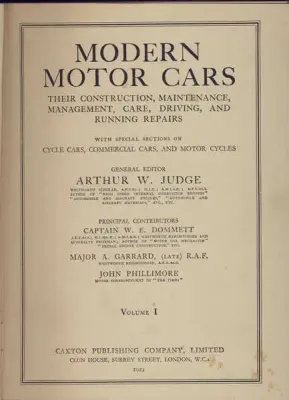 Modern Motor Cars - 1924 Edition - Volume 1 to 3