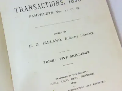 GWR Mechanics` Institution Transactions 1898-9 locomotive department - pamphlets 21-29