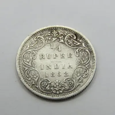 British India 1862 Silver quarter Rupee - VF