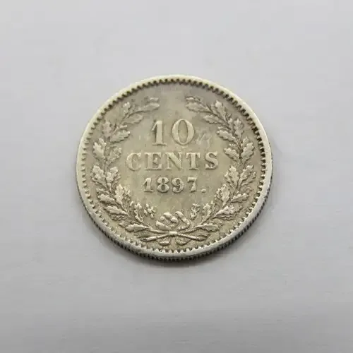 Netherlands 1897 Silver 10 cents