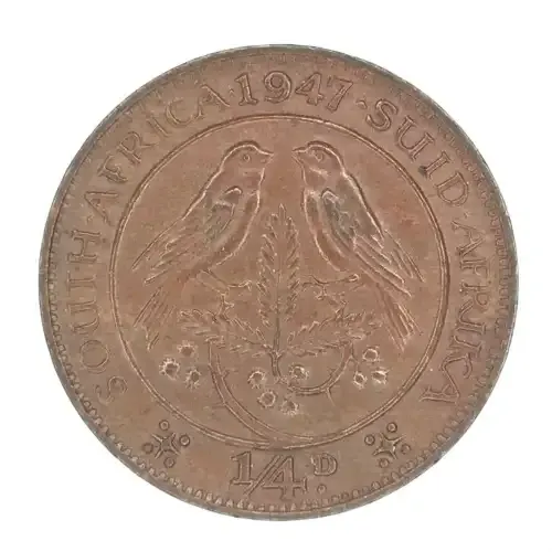1947 SA Union Farthing - AU+ - UNC - RED