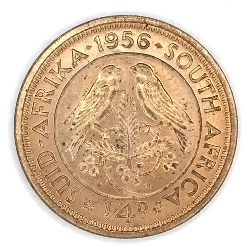 1956 SA Union Farthing - Brilliant UNC light copper colour