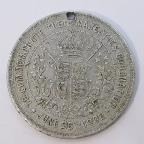 1902 Coronation medallion Edward VII and Queen Alexandra - aluminum