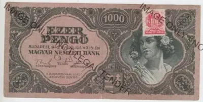 1945 Hungary 1000 Pengö banknote