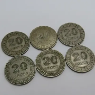 Malaya and British Borneo 20 cents - 1948, 1950, 1954, 1956, 1957, 1961