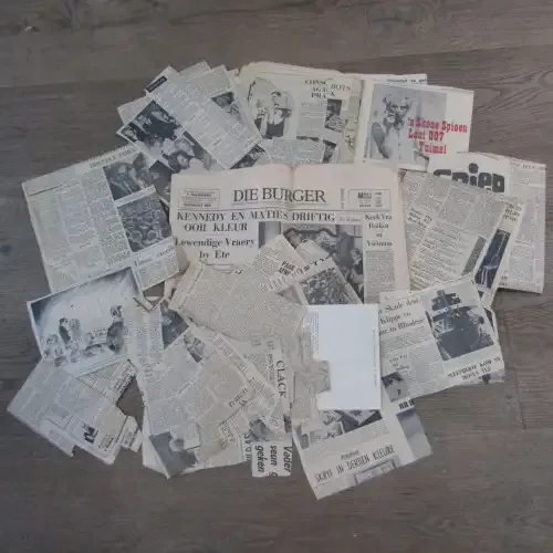 Large lot of Newspaper cuttings on Robert Kennedy`s visit to South Africa in 1966