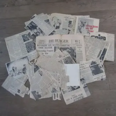 Large lot of Newspaper cuttings on Robert Kennedy`s visit to South Africa in 1966