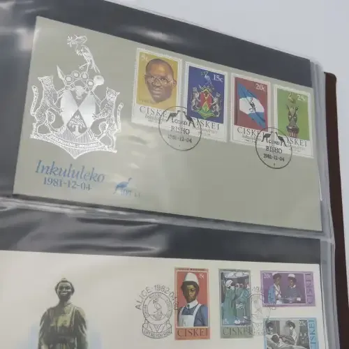 First day cover album with 78 pages and 46 first day covers and control blocks
