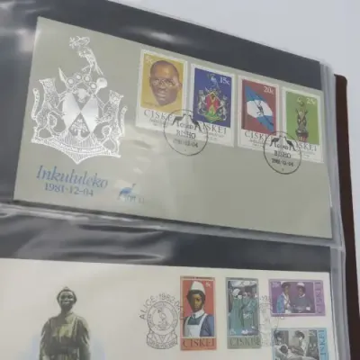 First day cover album with 78 pages and 46 first day covers and control blocks