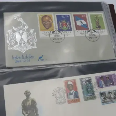 First day cover album with 78 pages and 46 first day covers and control blocks