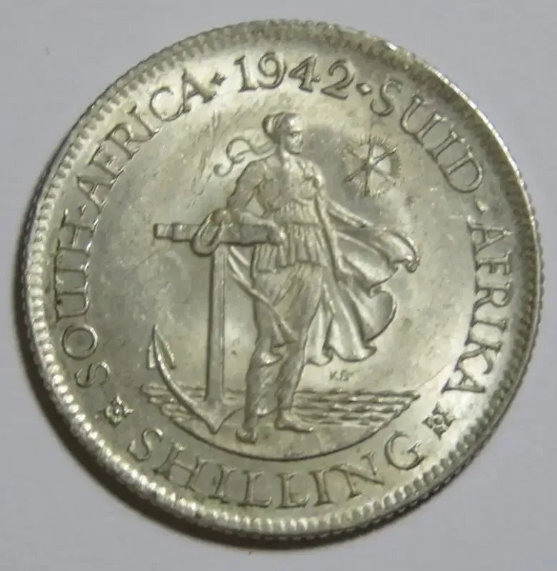 1942 shilling EF condition with lustre