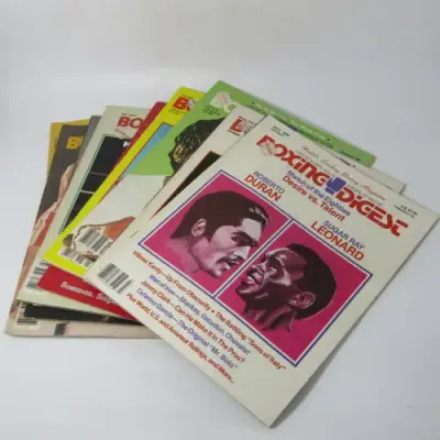 Boxing Digest - 9 copies from 1980/81 Roberto Duran, Sugar Ray Leonard, Weaver vs Coetzee etc