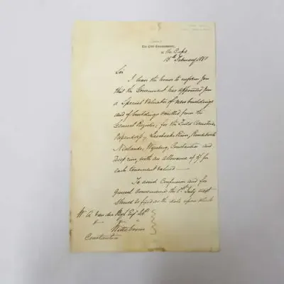 1881 Letter of appointment to WA van der Byl as special valuator of New Buildings