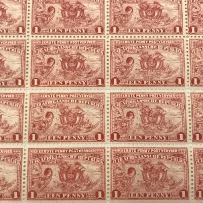 ZAR SACC 222 unmounted mint block of 24 stamps