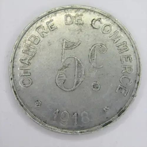 1918 French Notgeld Rouen 5 Cent