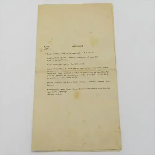 WW2 Booklet explaining facilities to British troops and inviting Officers to the club - 1939-1940