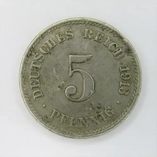 1913 German Empire 5 Pfennig - VF - scarce