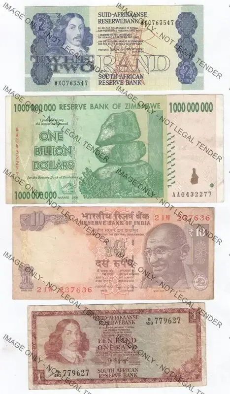 Lot of 8 world banknotes - some with slight damage