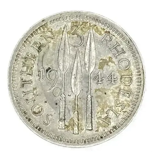 1944 Southern Rhodesia threepence - XF+
