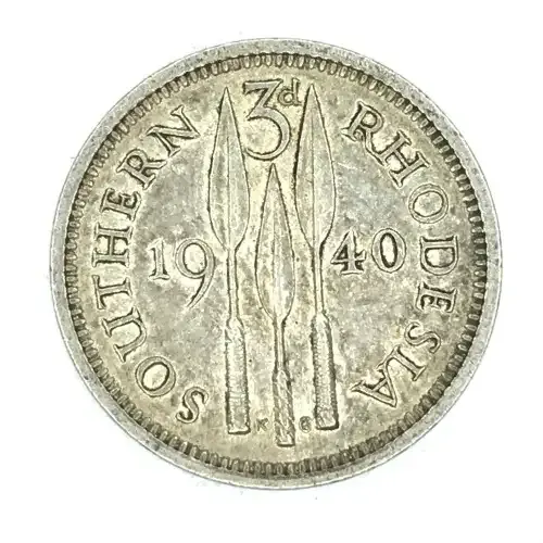 1940 Rhodesia Three Pence - XF