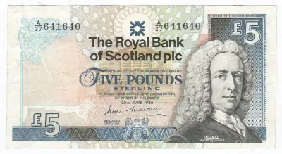 Scotland Five pounds note - Royal Bank of Scotland plc
