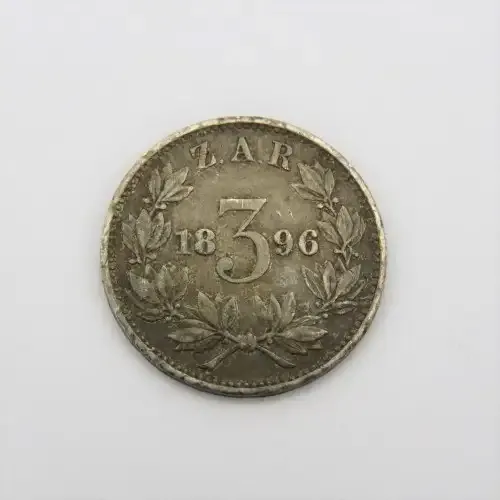 1896 ZAR Paul Kruger 3d tickey