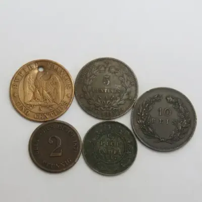 Lot of 5 world coins - Each one over 100 years old