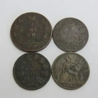 Lot of 4 coins over 100 years - Some over 200 years