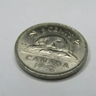 1942 Canada 5 cent - AU with lustre