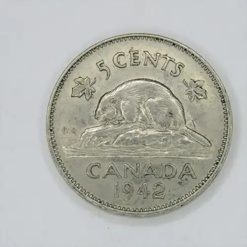 1942 Canada 5 cent - AU with lustre