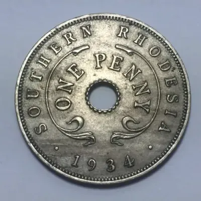 Rhodesia 1934 Penny AU+