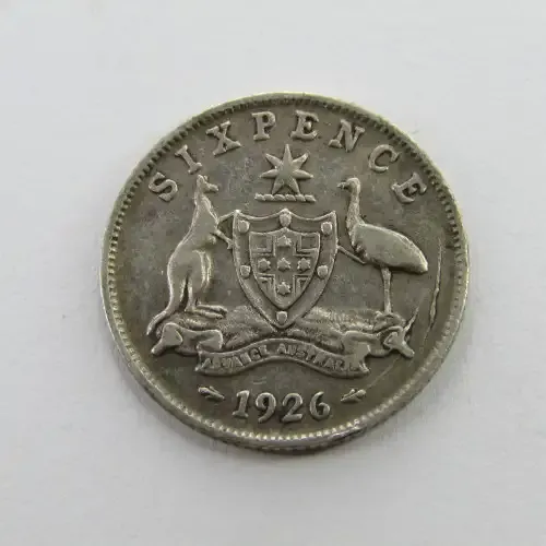 1926 Australia Sixpence error coin - cracked die