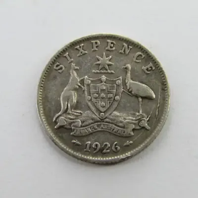 1926 Australia Sixpence error coin - cracked die