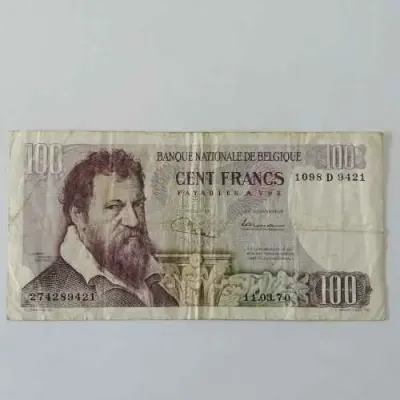 1969 Belgium 100 Francs banknote