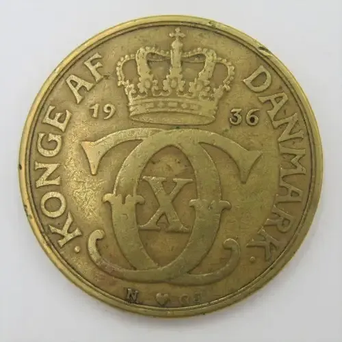 1936 Denmark aluminum bronze 2 Kroner