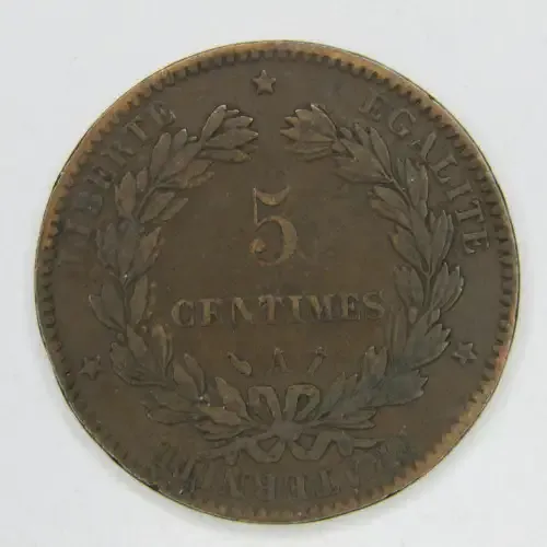 1886 France 5 Centimes - VF