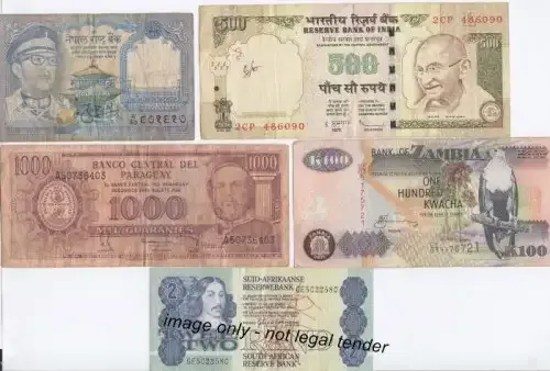 Lot of 10 world banknotes