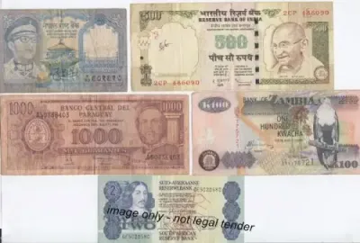 Lot of 10 world banknotes