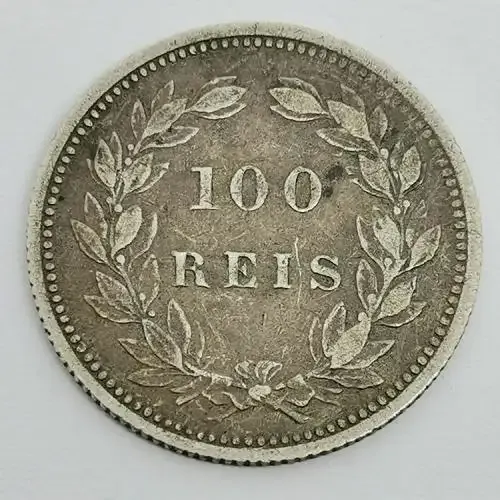 Portugal 1893 Silver 100 reis