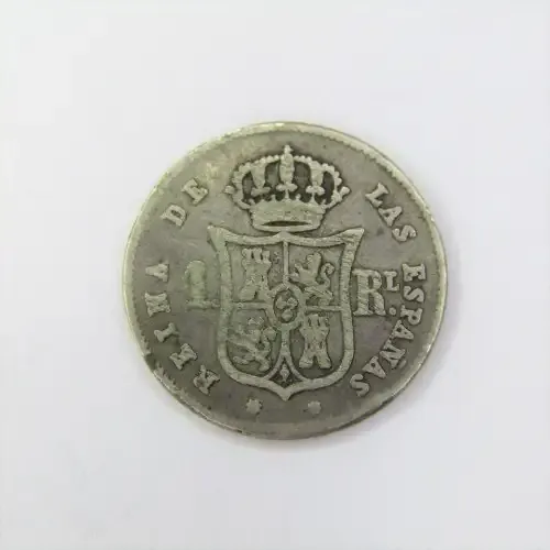 1853 Spain 1 Real - cracked die