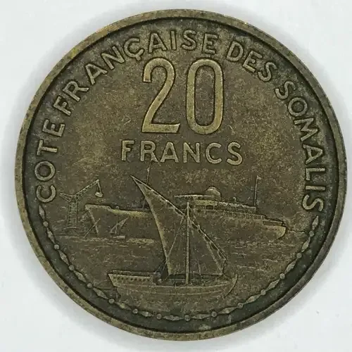 1952 French Somaliland 20 Francs - AU+