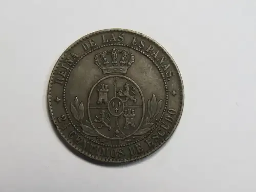 Spain 1868 OM 2 1/2 centimos - XF
