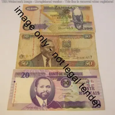 Lot of 10 Africa banknotes