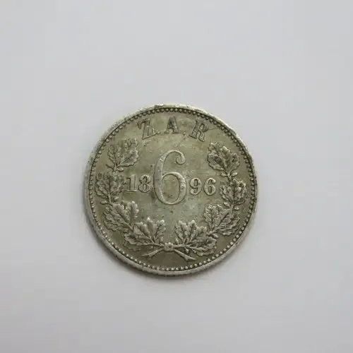 1896 ZAR kruger sixpence VF
