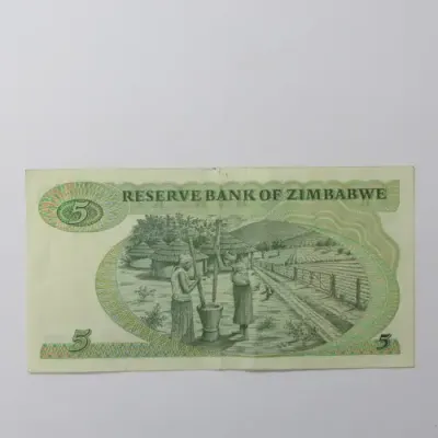 Zimbabwe Harare 1994 5 Dollars banknote - Some folds and creases