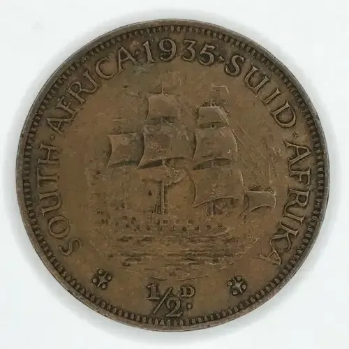 1935 SA Union 1/2d penny VF+