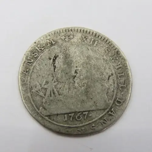 Danish West Indies 12 Skilling - Christian VII 1767 - worn
