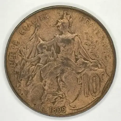 1899 France 10 Centimes - very nice condition