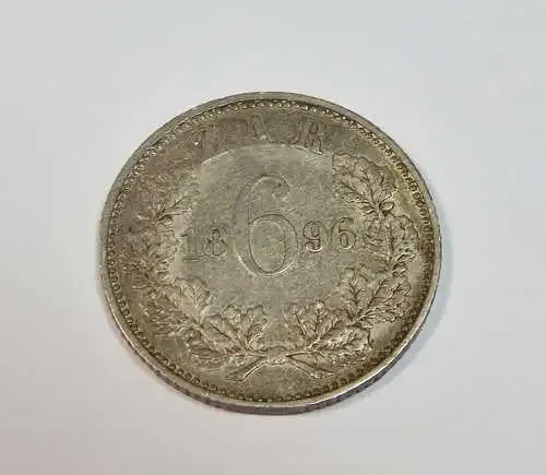 1896 ZAR Kruger sixpence